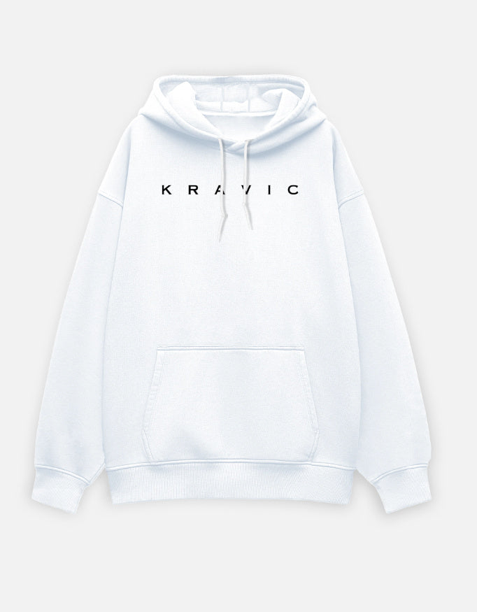 Kravic Mens Oversized Hoodie White