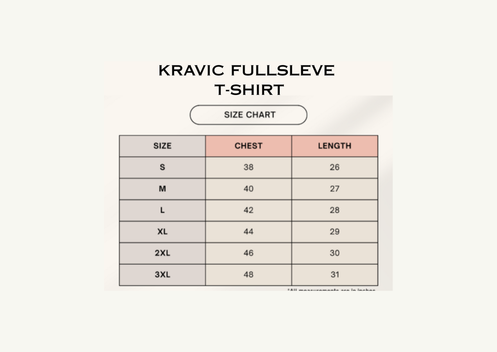 Size Chart - Kravic