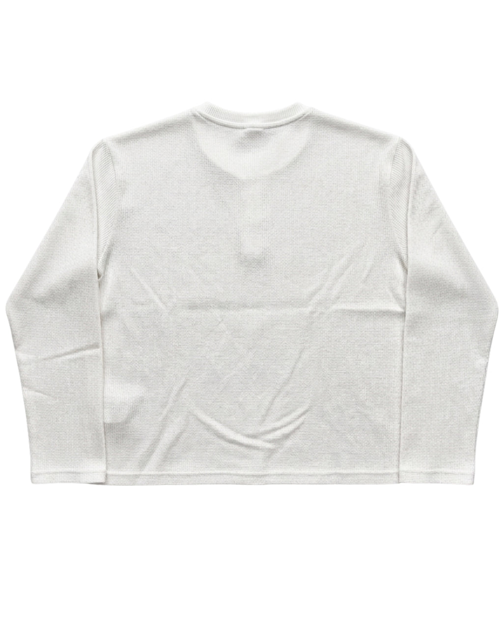 White Henley waffle knit Back Design