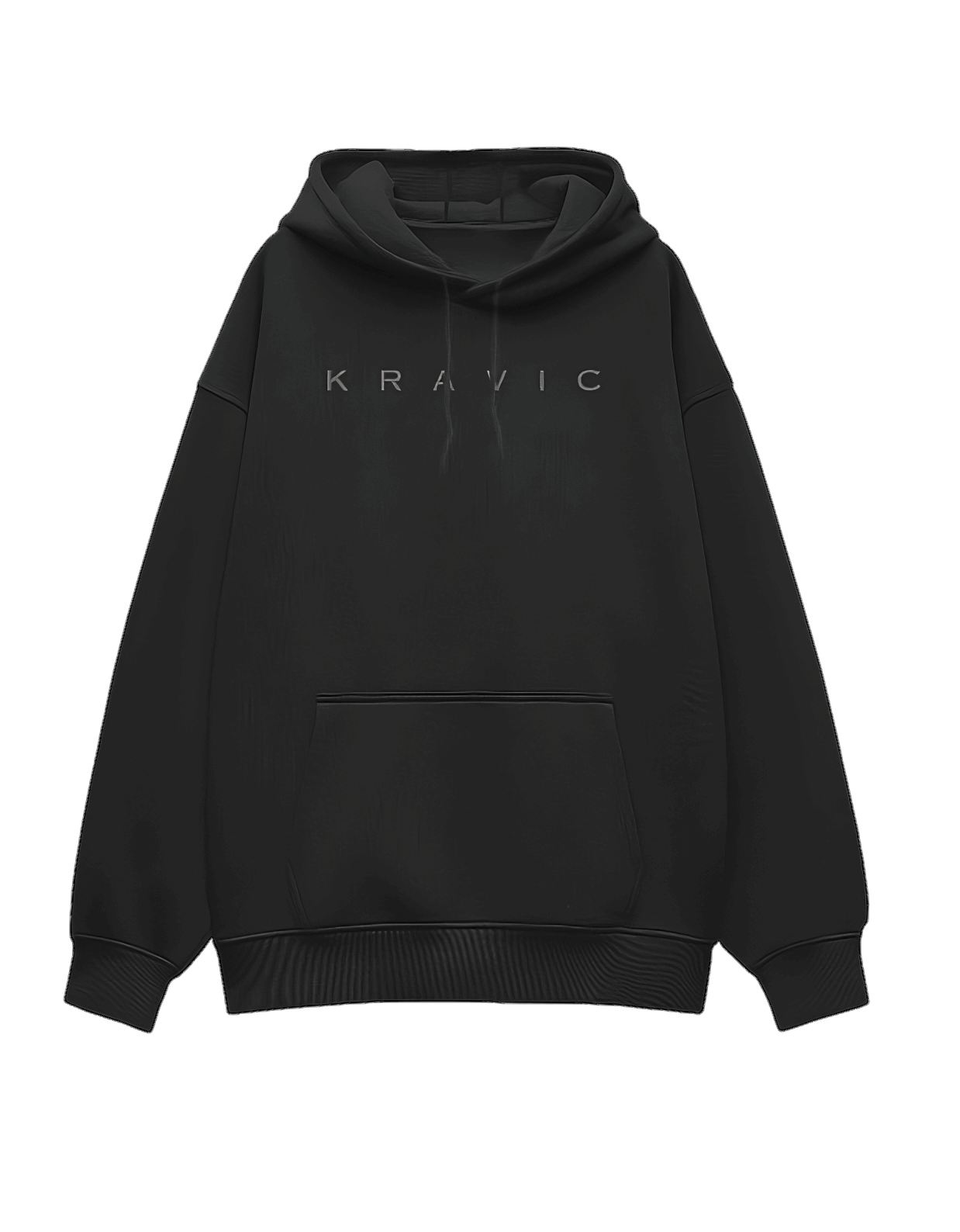 Black Kravic Mens Oversized Hoodie